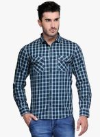 Canary London Green Checked Slim Fit Casual Shirt