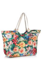 Cheri Multicoloured Color Floral Canvas Beach Bag