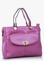 Ebano Purple Leather Handbag