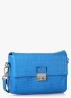 Ebano Turquoise Leather Sling Bag