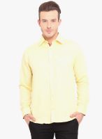 Ennoble Yellow Solid Slim Fit Casual Shirt