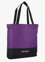 FOSTELO Purple/Black Polyurethane (Pu) Handbag