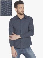 Globus Blue Printed Regular Fit Casual Shirt