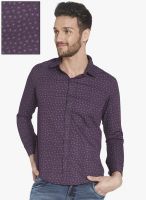 Globus Purple Printed Regular Fit Casual Shirt