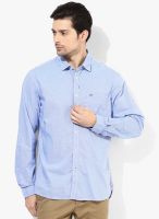 Indian Terrain Blue Checked Slim Fit Casual Shirt