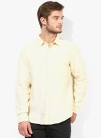 Indian Terrain Yellow Solid Slim Fit Casual Shirt