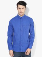 Izod Cobalt Blue Solid Slim Fit Casual Shirt