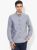 Jack & Jones Dark Grey Solid Slim Fit Casual Shirt