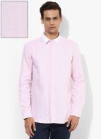 Jack & Jones Pink Solid Slim Fit Casual Shirt