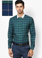 John Players Green Casual Shirt