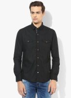 KILLER Black Solid Slim Fit Casual Shirt