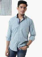 Lee Marc Green Checked Regular Fit Casual Shirt