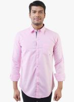 Lee Marc Pink Solid Regular Fit Casual Shirt
