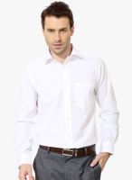 Lee Marc White Solid Regular Fit Casual Shirt