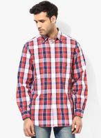 Nautica Red Checked Regular Fit Casual Shirt