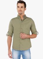 Nick & Jess Olive Solid Casual Shirt