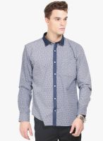 Orange Valley Grey Printed Slim Fit Casual Shirt