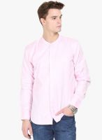 Orange Valley Pink Solid Slim Fit Casual Shirt