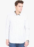 Orange Valley White Printed Slim Fit Casual Shirt