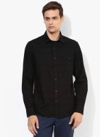 Pepe Jeans Black Solid Slim Fit Casual Shirt