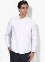 Pepe Jeans White Solid Slim Fit Casual Shirt