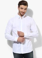 Selected White Solid Slim Fit Casual Shirt