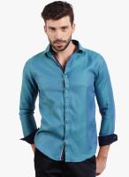 Solemio Green Solid Slim Fit Casual Shirt