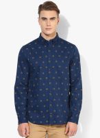 Tommy Hilfiger Navy Blue Regular Fit Casual Shirt