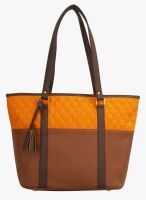 Toteteca Bag Works Orange/Brown Leather Handbag