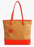 Toteteca Bag Works Tan/Red Leather Handbag