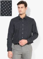 Van Heusen Dark Grey Printed Slim Fit Casual Shirt