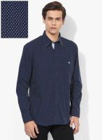 Van Heusen Sport Blue Printed Slim Fit Casual Shirt