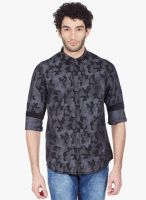 Vintage Olive Printed Slim Fit Casual Shirt