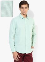 Wills Lifestyle Aqua Blue Slim Fit Casual Shirt