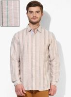 Wills Lifestyle Beige Slim Fit Casual Shirt