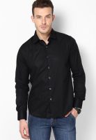 Wills Lifestyle Black Casual Shirt