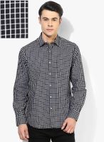 Wills Lifestyle Black Slim Fit Casual Shirt