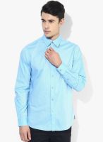 Wills Lifestyle Blue Slim Fit Casual Shirt