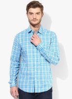 Wills Lifestyle Blue Slim Fit Casual Shirt