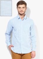 Wills Lifestyle Blue Slim Fit Casual Shirt