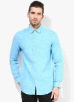 Wills Lifestyle Blue Slim Fit Casual Shirt