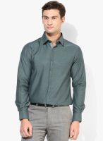 Wills Lifestyle Green Slim Fit Club Wear Shirt