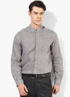 Wills Lifestyle Grey Regular Fit Formal Shirt