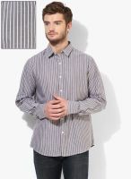 Wills Lifestyle Grey Slim Fit Casual Shirt