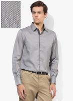 Wills Lifestyle Grey Slim Fit Club Wear Shirt