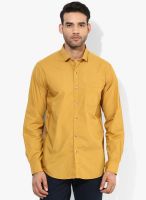 Wills Lifestyle Mustard Yellow Slim Fit Casual Shirt