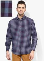 Wills Lifestyle Purple Regular Fit Casual Shirt