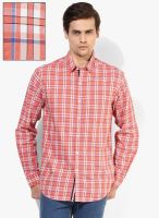Wills Lifestyle Red Slim Fit Casual Shirt