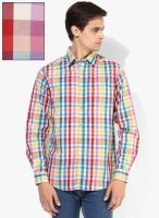 Wills Lifestyle Red Slim Fit Casual Shirt