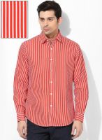 Wills Lifestyle Red Slim Fit Casual Shirt